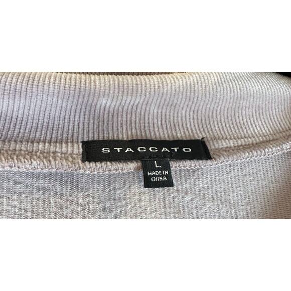 Staccato Pullover Sweater Womens (L) Multicolor Striped Long Sleeve 1/4 ZIP - Picture 2 of 3